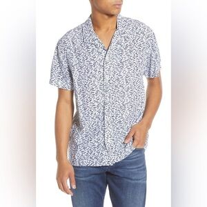 Scotch & Sofa Blue Blauw Short Sleeve “Camp” Shirt Large